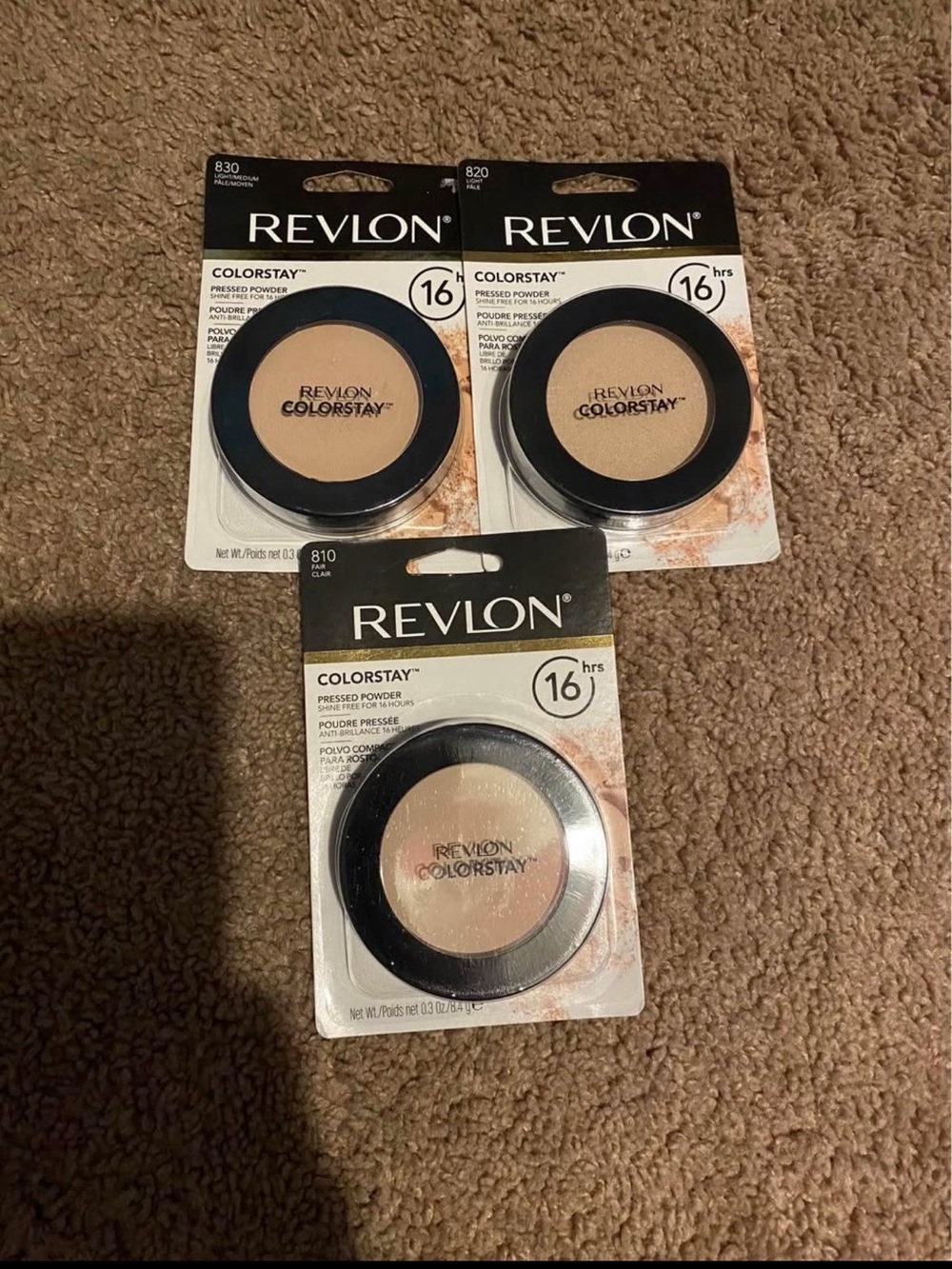3 pieces Revlon ColorStay Pressed Powder - Natural Beige Shades